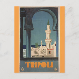 Vintage Tripoli Libyen Travel Vykort
