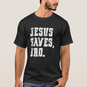 Vintage Tro Jesus Räddar Bro Kristen Religiös T Shirt