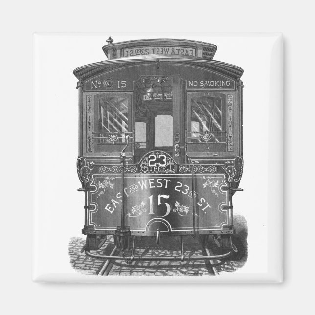 Vintage Trolley Fridge Magnet (Framsidan)