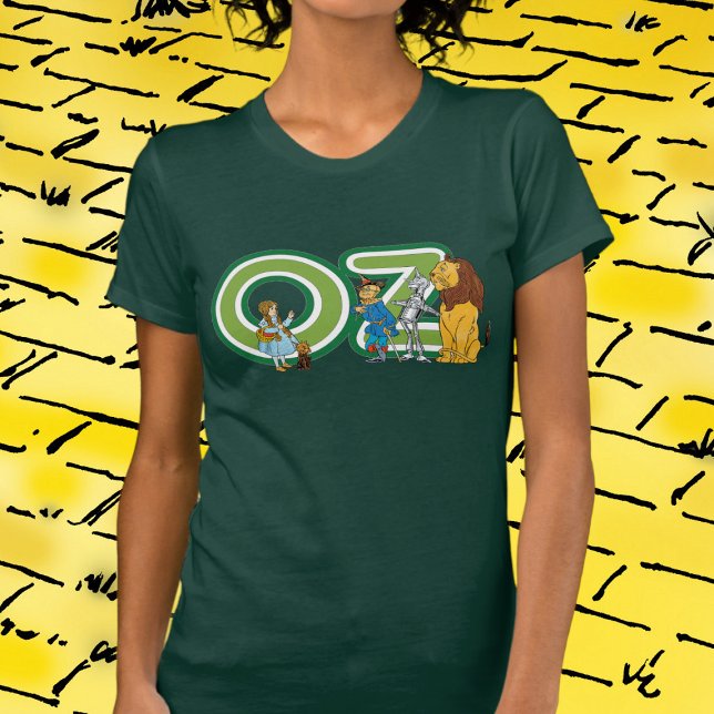 Vintage Trollkarlen av Oz-figurer och textbokstäve Tee (Skapare uppladdad)