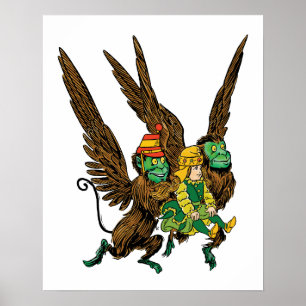 Vintage Trollkarlen från Oz, Dorothy, onda flygand Poster