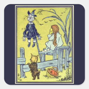 Vintage Trollkarlen från Oz, Dorothy Toto möter Få Fyrkantigt Klistermärke