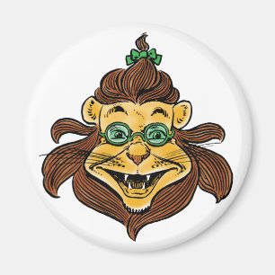 Vintage Trollkarlen från Oz, Lejon som bär gröna g Magnet