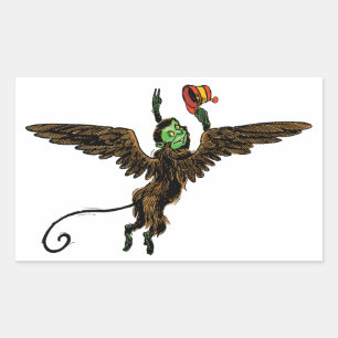 Vintage Trollkarlen från Oz, Ondskefull flygande a Rektangulärt Klistermärke