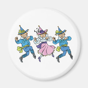 Vintage Trollkarlen från Oz, söta dansande Munchki Magnet