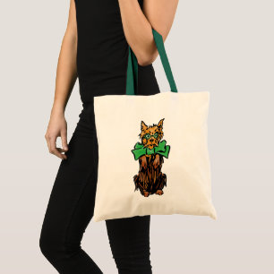 Vintage Trollkarlen från Oz Toto Hund med Grön Slö Tygkasse