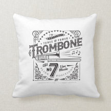 Vintage Trombone Dekorativ kudde