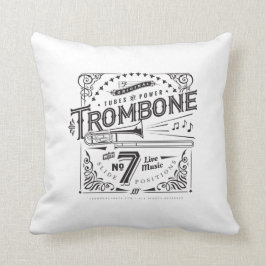 Vintage Trombone Dekorativ kudde