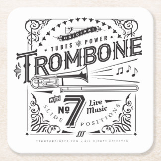 Vintage Trombone Papper Underlägg Kvadrat