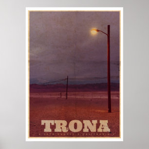 Vintage Trona USA Street Light Travel Poster