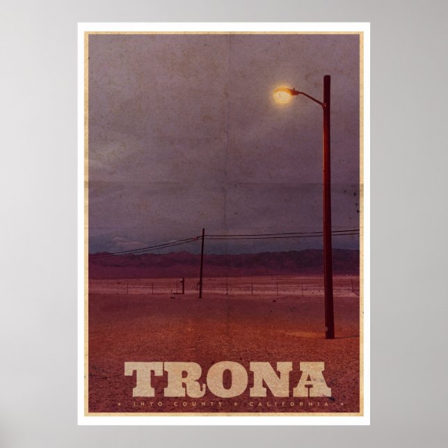 Vintage Trona USA Street Light Travel Poster (Framsidan)