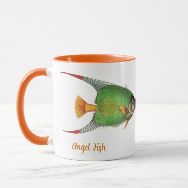 Vintage Tropical Angel Fish Personlig Mugg (Vänster)