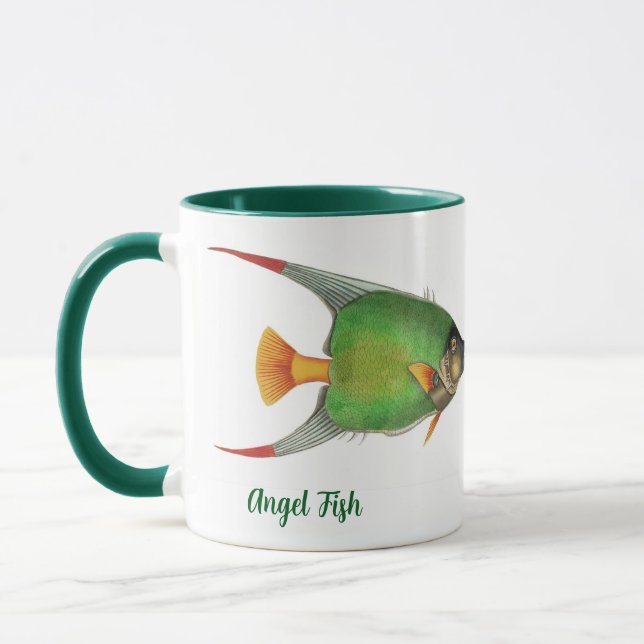 Vintage Tropical Angel Fish Personlig Mugg (Vänster)