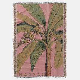 Vintage Tropical Bahamas Throw Blanket Mysfilt