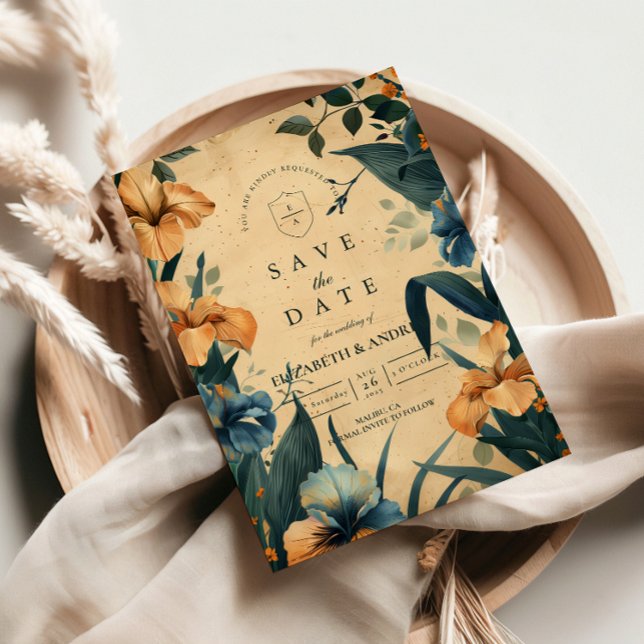 Vintage Tropical Botanical Wedding Spara Datumet (Skapare uppladdad)