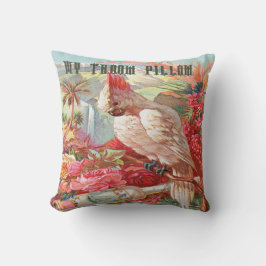 Vintage Tropical Cockatoo Kudde