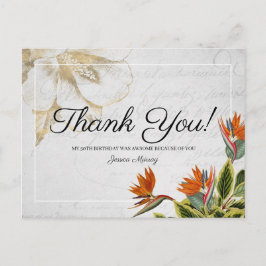 Vintage Tropical Flowers Tack Vykort