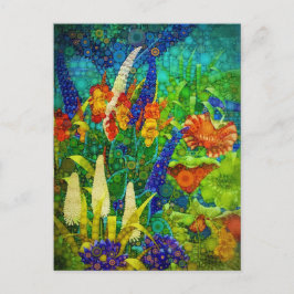 Vintage Tropical Forest Landcape Scenery Helg Vykort