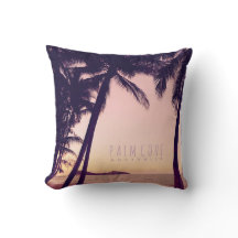 Vintage Tropical Handflatan Throw Cushion