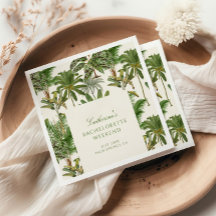 Vintage Tropical Handflatan Träd Bachelorette Välk