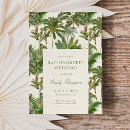 Vintage Tropical Handflatan Träd Mönster Bachelore Inbjudningar