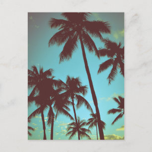 Vintage Tropical Handflatan Vykort
