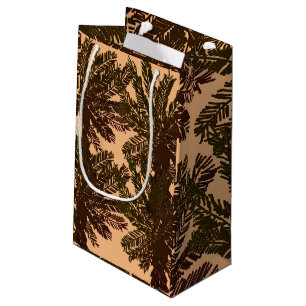 Vintage Tropical Island Handflatan Lövs Brown & Gr