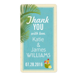 Vintage Tropical Island Luau Tack Label Fraktsedel