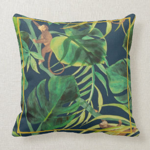 Vintage Tropical Jungle Monkey Large Dekorativ kud Kudde
