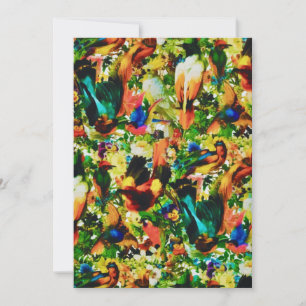 Vintage Tropical Jungle Vild Parrots Julkort