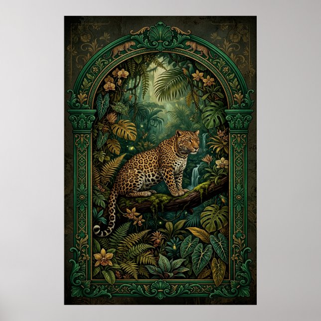 Vintage Tropical Leopard Poster (Framsidan)