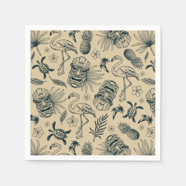 Vintage Tropical Mönster Pappersservett (Framsidan)