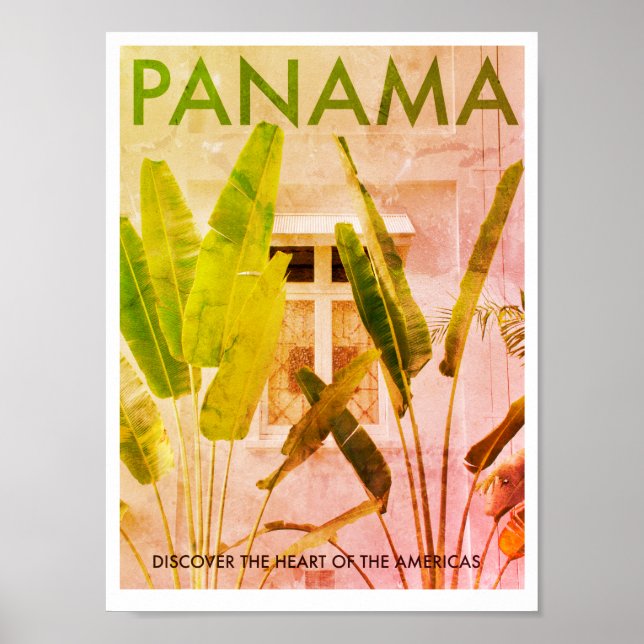 Vintage Tropical Panama Travel Poster (Framsidan)