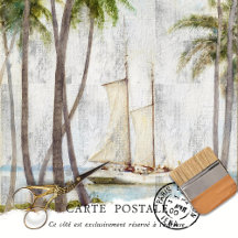 Vintage Tropical Rustic Struktur Decoupage