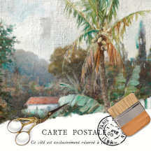 Vintage Tropical Rustic Struktur Decoupage