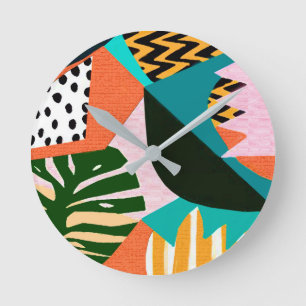 Vintage Tropical Vibes Rund Klocka