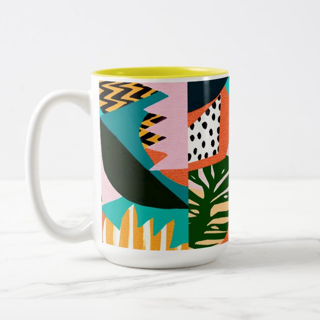 Vintage Tropical Vibes Två-Tonad Mugg (Vänster)