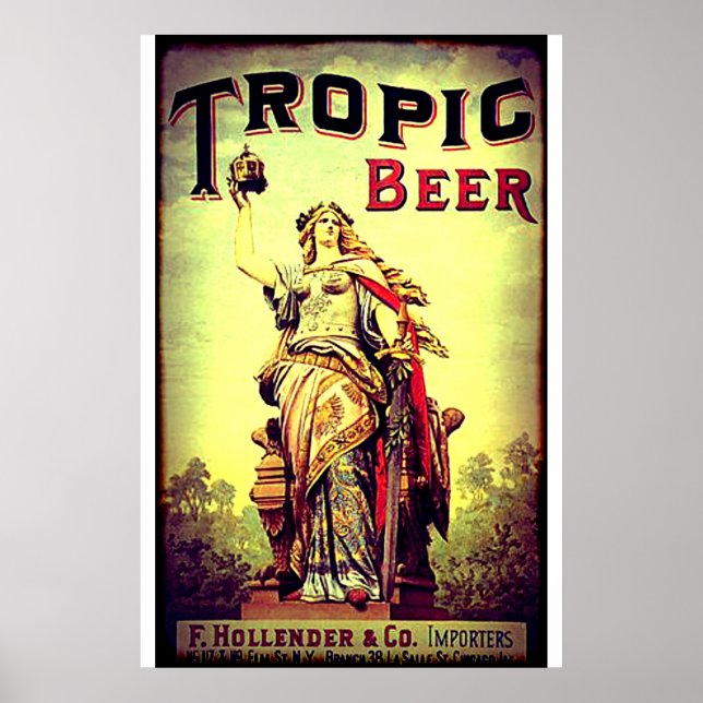Vintage Tropik Beer Annons Poster (Framsidan)