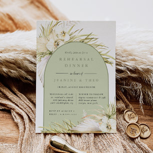 Vintage Tropikernas Ceremony Rehearsal Dinner Inva Inbjudningar