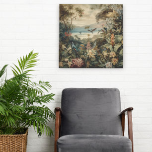 Vintage Tropisk Botanisk Paradis Konst   Canvastryck