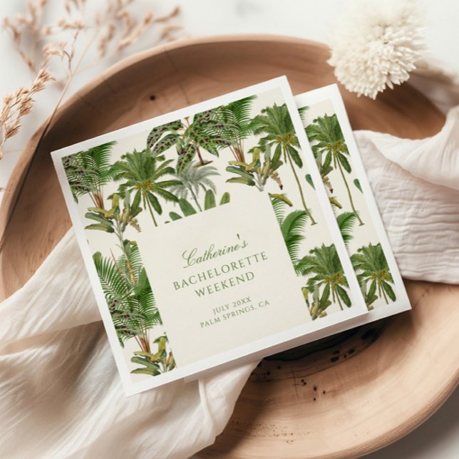 Vintage Tropisk Palmlädstrumpa Välkommen Pappersservett (Skapare uppladdad)