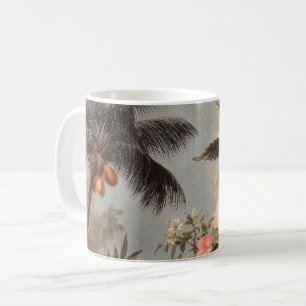 Vintage tropisk paradis med palmer kaffemugg
