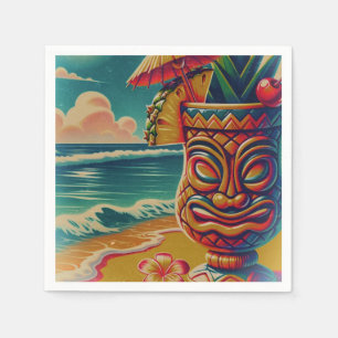 Vintage Tropisk Tiki Paraply Drink Luau Fest Pappersservett
