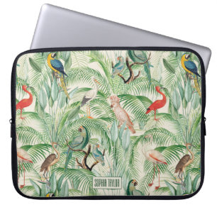Vintage Tropiska fåglar och Handflatan löv Laptop Fodral