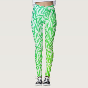 Vintage Tropiska Gröna Pilblad Botaniska Leggings