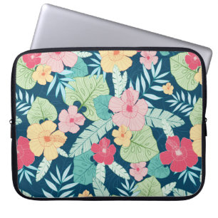 vintage tropiska sommarhawaiiska, sömlösa mönster laptop fodral