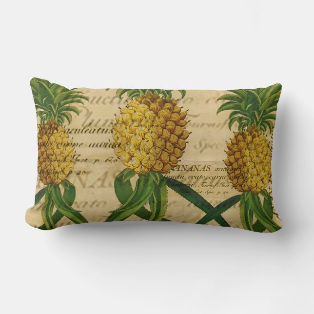 Vintage Tropiskt ananas lumbalfyllning Lumbarkudde (Framsida)