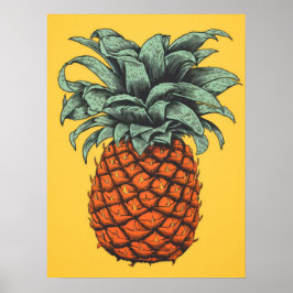 Vintage Tropiskt ananas Poster