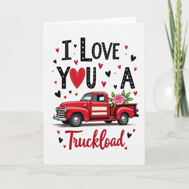 Vintage Truckload Love Card Kort (Framsida)