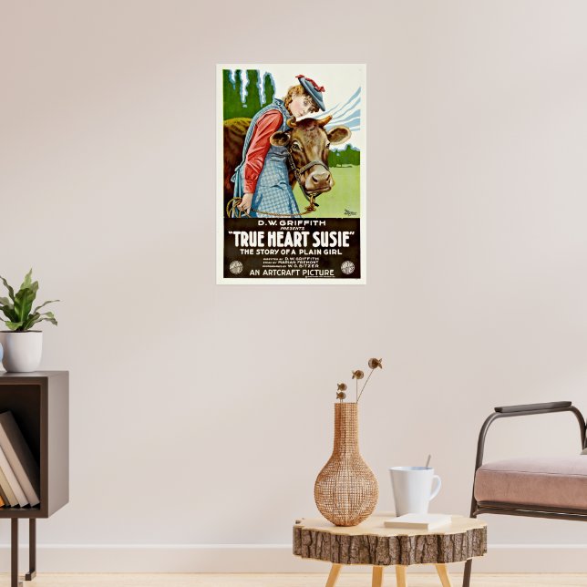 Vintage True Heart Susie Silent Hollywood Movie Poster (Vardagsrum 3)